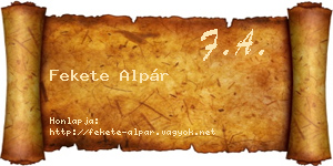 Fekete Alpár névjegykártya